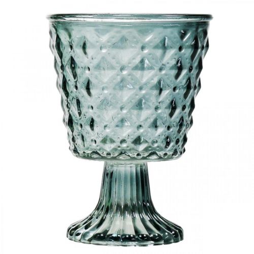 Floristik24 Szklane trofeum ze stopką, szklana latarnia Ø11cm W15,5cm