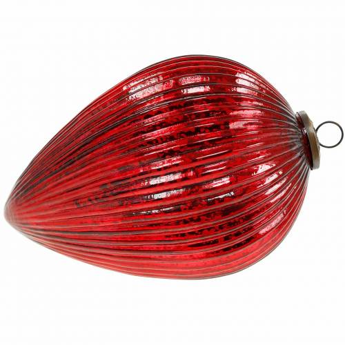 Floristik24 Świąteczna ozdoba do zawieszenia szklany czop czerwony olbrzym 27cm