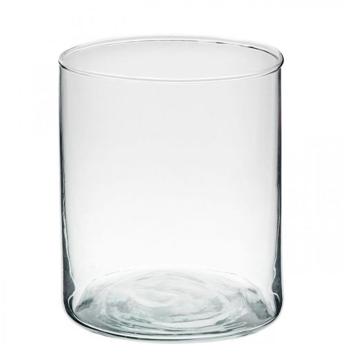 Floristik24 Okrągły szklany wazon, cylinder z przezroczystego szkła Ø9cm W10,5cm