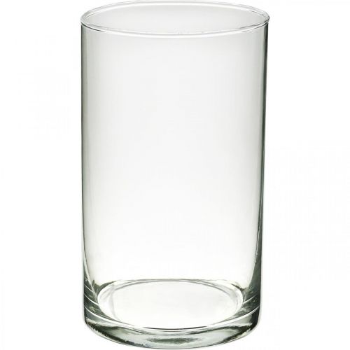 Okrągły szklany wazon, cylinder z przezroczystego szkła Ø9cm W15,5cm