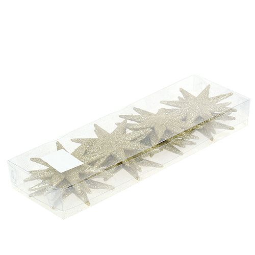 Floristik24 Gwiazda brokatowa złota Ø10cm 12szt.