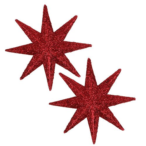 Produkt Gwiazda brokatowa czerwona Ø10cm 12szt.