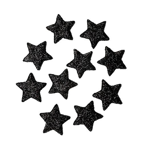 Gwiazda brokatowa czarna 2,5cm 100szt.