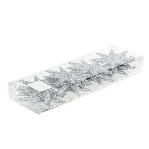 Produkt Gwiazdka brokatowa srebrna Ø10cm 12 szt