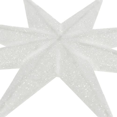Produkt Gwiazdka brokatowa biała 10cm 12 szt