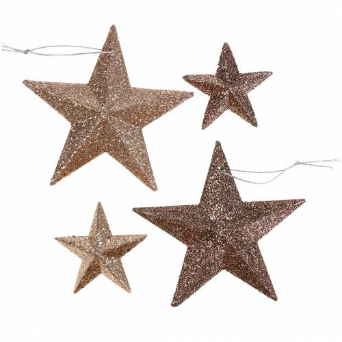 Produkt Brokatowe gwiazdki złote mix 9,5/5cm 18 szt