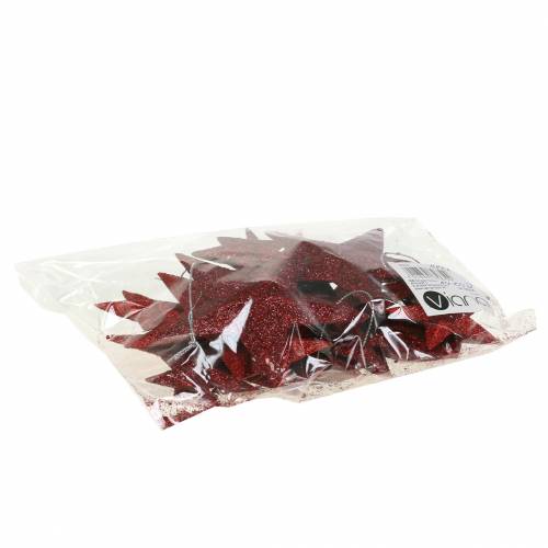Produkt Gwiazdka brokatowa czerwona mix 9,5/5cm 18 szt