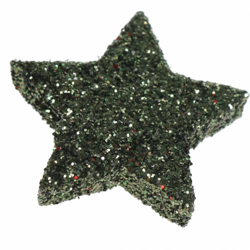 Produkt Gwiazda brokatowa zielona 2,5cm 48szt