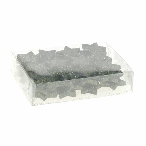 Floristik24 Gwiazdka brokatowa zielona 2,5cm 48 szt