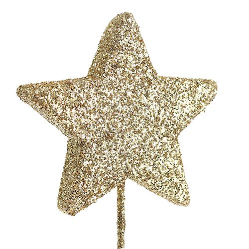 Produkt Gwiazdy brokatowe na druciku 5cm złote L23cm 48szt