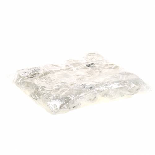 Floristik24 Ozdoba choinkowa kubek biały brokat 8cm 12szt