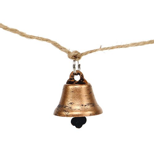 Floristik24 Girlanda z dzwonków miedziana 1m