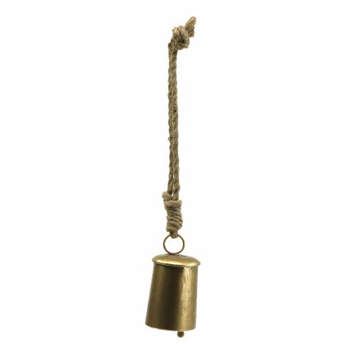 Floristik24 Dzwonek krowi do zawieszania metalu w kolorze mosiądzu Ø7cm W12,5cm