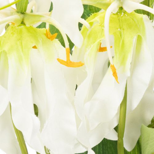Sztuczny kwiat Gloriosa, biały i żółty, elegancka gałązka kwitnąca do dekoracji, 80 cm, 3 sztuki | Floristik24.pl
