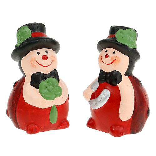 Floristik24 Chrząszcz ceramiczny Lucky charm 6cm czerwony 12szt