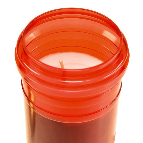 Znicz nagrobny czerwony plastikowy 5 dni Ø7,5cm W23cm