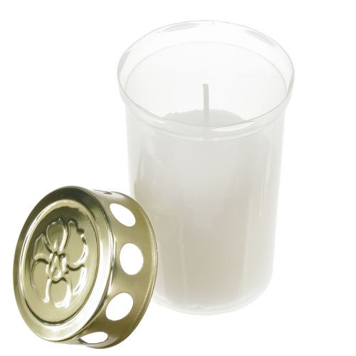 Produkt Znicze nagrobne białe złoto Ø5,5cm W11,5cm 24 godziny 12 szt