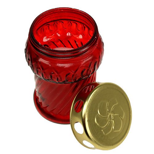 Produkt Znicz szklany czerwony Ø7cm H13cm 8szt