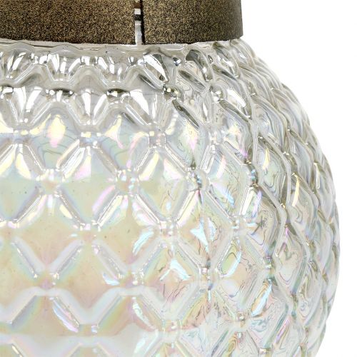 Floristik24 Lampka nagrobna kształt kuli 28h Ø13cm H24,5cm Złota