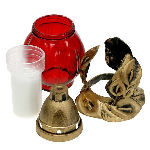 Floristik24 Grób jasnoczerwony Ø12,5cm W19,5cm 6 szt