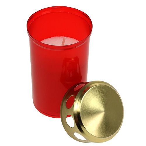 Produkt Lampka nagrobna cylindryczna czerwona Ø6cm W10cm 12 szt