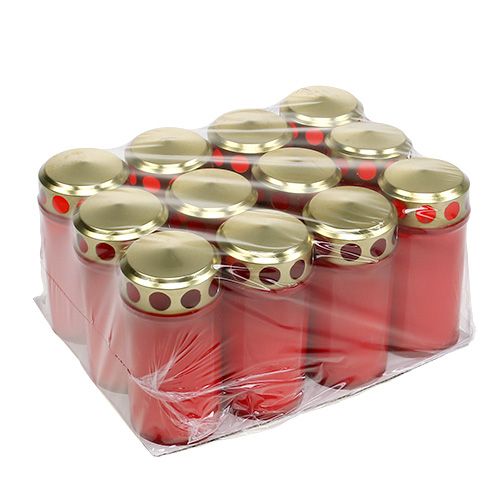 Produkt Znicz cylindryczny czerwony Ø6cm H12cm 12szt.