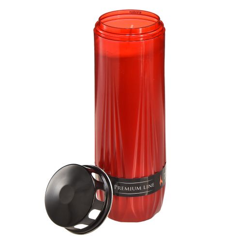 Floristik24 Znicze nagrobne Aura Znicze cmentarne czerwono-czarne 7 dni W24cm
