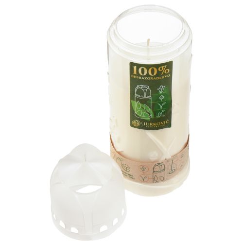 Produkt Świeca nagrobna, biały palnik tygodniowy ICP, kompostowalny, wys. 24 cm