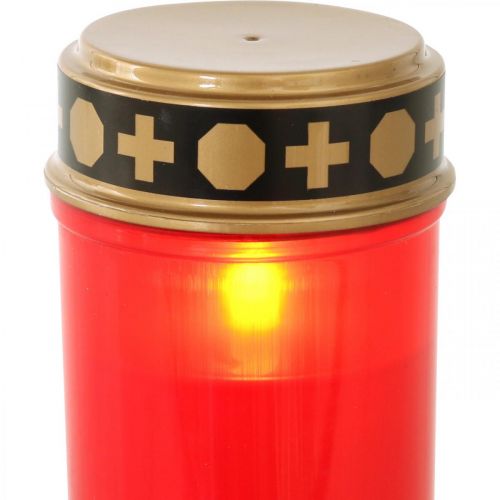 LED nagrobek czerwony timer na baterie Ø6,5cm W12,5cm