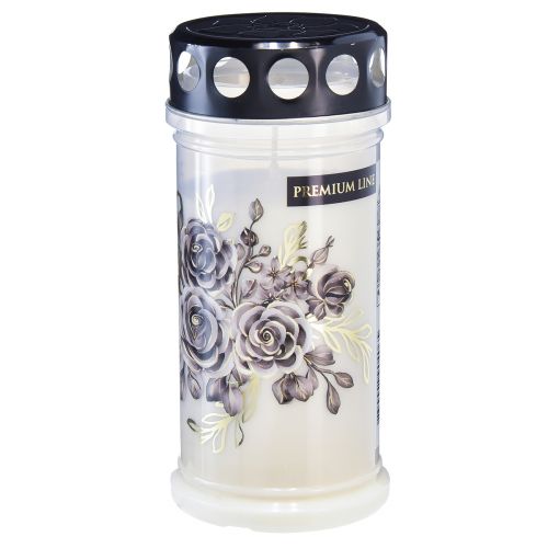 Floristik24 Znicze nagrobne białe motywy świec kwiatowych Ø7,5cm W16,5cm 3szt