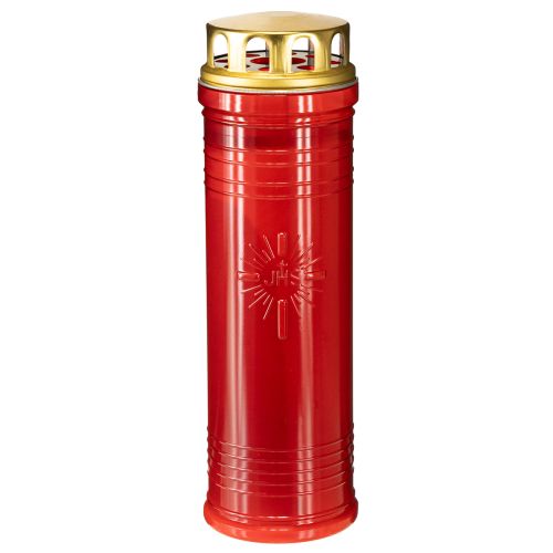 Floristik24 Znicze czerwone Ø7,5cm H24,5cm 1 sztuka