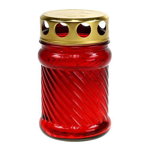 Jasny nagrobek szklany czerwony Ø6cm W10,5cm 1 szt.