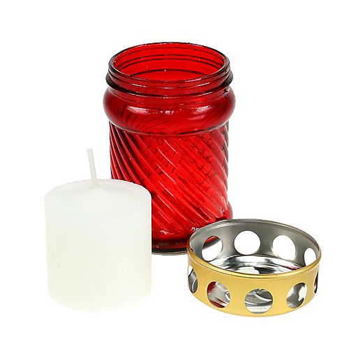 Produkt Szkło nagrobne jasne czerwone Ø6cm W10,5cm 1 szt