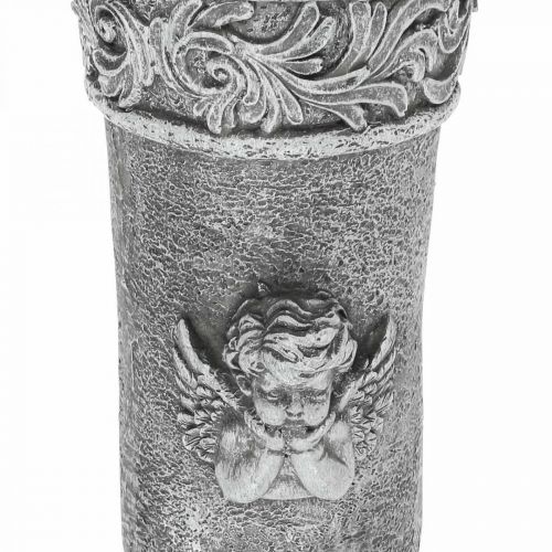 Floristik24 Ozdoby nagrobne Kwiaty żałobne Wazon nagrobny z aniołem L29,5cm