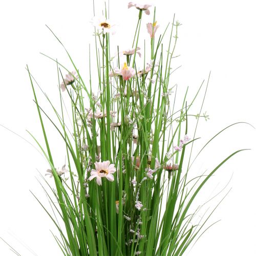 Floristik24 Talia trawiasta w kwiaty różowa 70cm