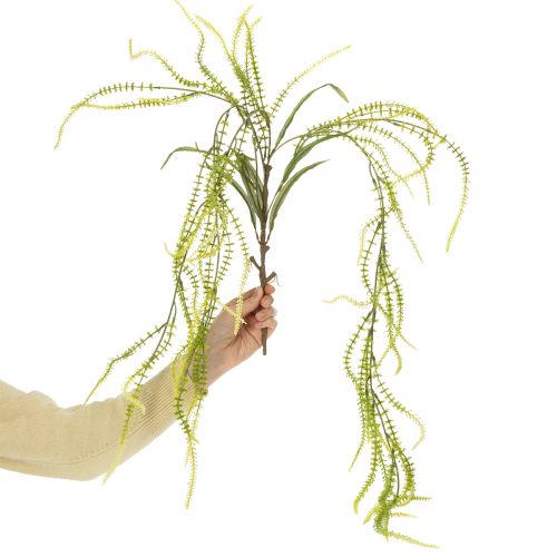 Produkt Sztuczna roślina z zielonego prosa, idealna do eleganckich dekoracji wiszących i stylowych akcentów w pomieszczeniach, 114 cm