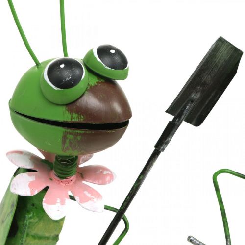Floristik24 Grasshopper Garden Figurka Metalowa dekoracja Cricket z grabiami i łopatą H33cm Zestaw 2