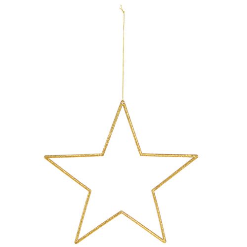 Produkt Duże gwiazdki ozdobne, złota brokatowa dekoracja do zawieszenia 24cm 6 szt