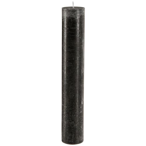 Floristik24 Świece duże Czarne świece w sztyfcie 50mm x 300mm 4 szt