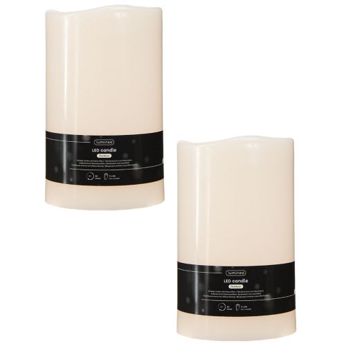 Produkt Duża świeca LED z timerem na zewnątrz, ciepła biel Ø12,5cm W20cm 2szt