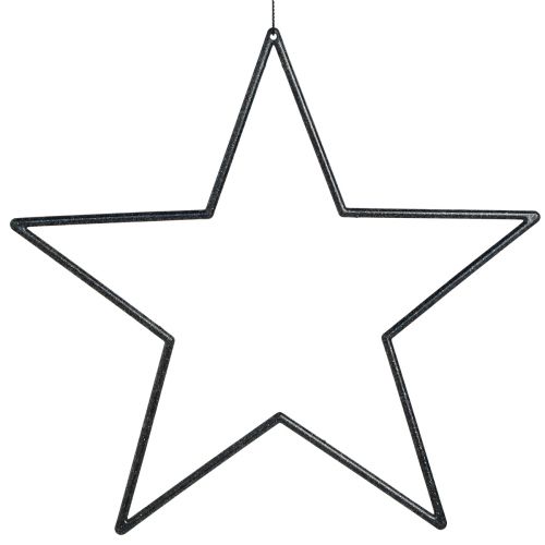 Produkt Gwiazdy duże do zawieszania gwiazdek czarny brokat Ø24cm 6 szt