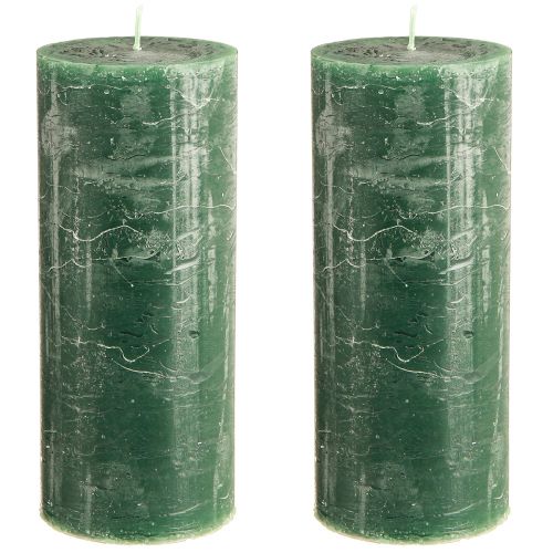 Produkt Świece stojące duże zielone ciemnozielone 85x200mm 2 szt