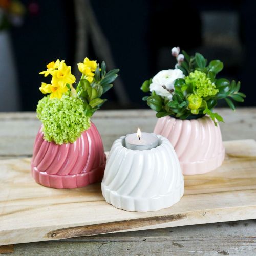 Floristik24 Gugelhupf podstawka pod tea light, dekoracja stołu, świecznik do pieczenia, tort dekoracyjny H7cm 3szt.