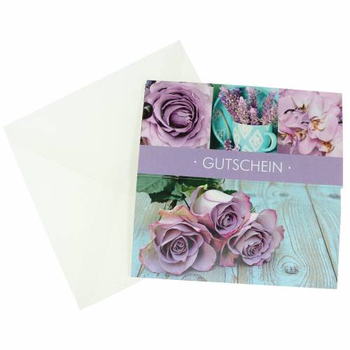 Produkt Karta podarunkowa róż liliowy + koperta 1szt