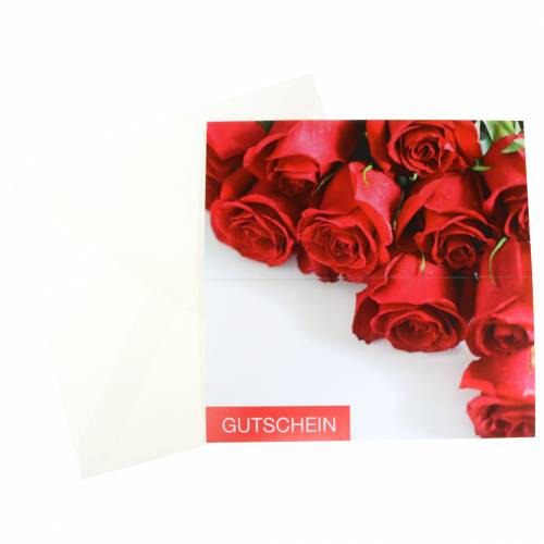Produkt Karta podarunkowa czerwone róże + koperta 1szt