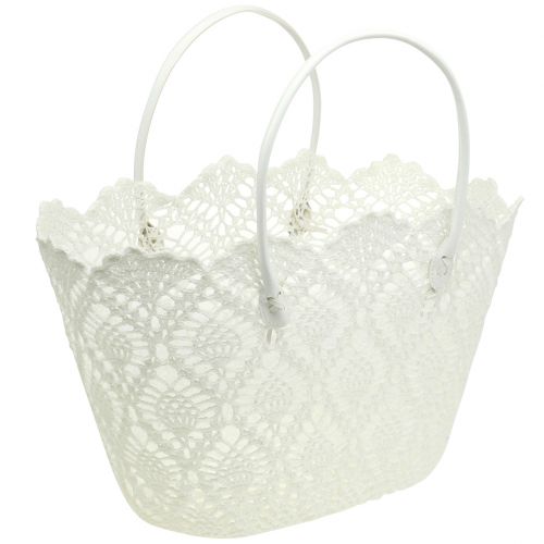 Torba szydełkowa biała 48cm x 30cm x 27cm