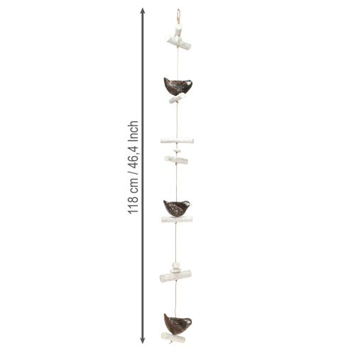 Produkt Wisząca ozdoba letnia drewniana ozdoba ptak brązowy naturalny biały 118cm