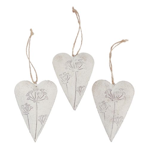 Floristik24 Dekoracja wisząca dekoracyjne serca vintage dekoracja metalowa 11x7,5cm 3szt