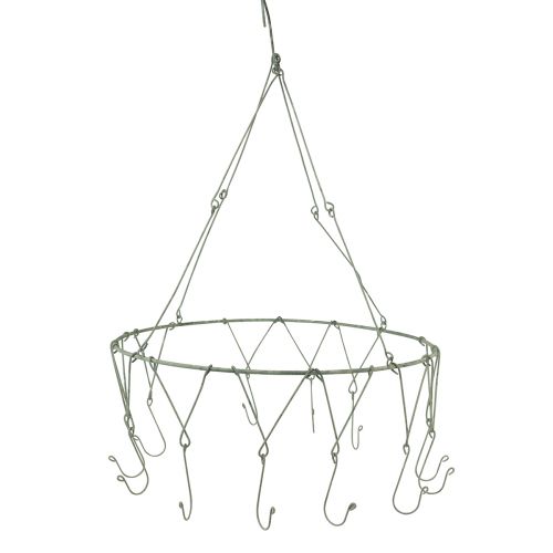 Floristik24 Wisząca dekoracja metalowy pierścień dekoracyjny z 12 haczykami szary Ø38cm W14cm