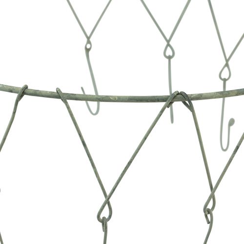 Floristik24 Wisząca dekoracja metalowy pierścień dekoracyjny z 12 haczykami szary Ø38cm W14cm